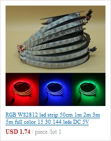 10~ 100 шт. WS2812B светодиодный индивидуально адресуемый WS2812 IC RGB белый/черный 2812b светодиодный радиатор(10 мм* 3 мм) 5050 SMD RGB встроенный
