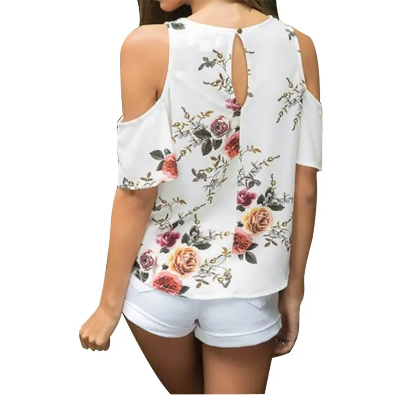 Женские футболки Новые Летние Стильные с цветочным принтом в сдержанном стиле