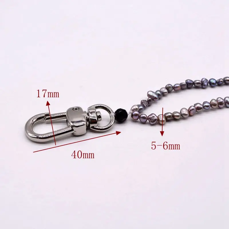 Цепочка для карт маленькая с искусственным жемчугом цепочка ручной работы