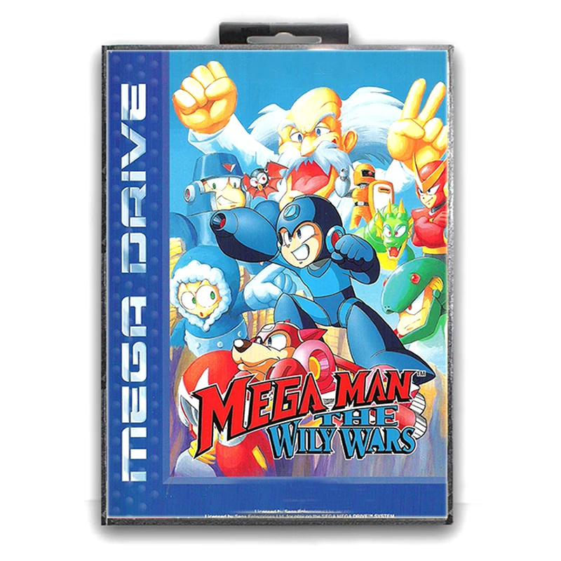 Mega Man Игра the Wily Wars с коробкой для 16-битной игровой карты Sega MD Drive видеоконсоли Genesis |