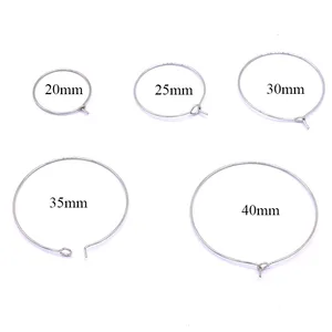 Серьги-гвоздики из нержавеющей стали гипоаллергенные круглые, 2025303540 мм, 50 шт.