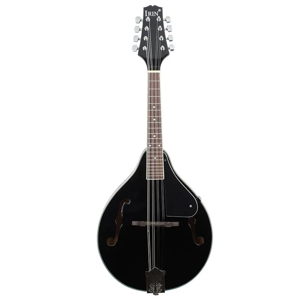 Black ИРИН Sunburst 8-струнной липа Мандолины музыкальный инструмент с палисандр Сталь строка Мандолины струнный инструмент регулируемый - Цвет: Black