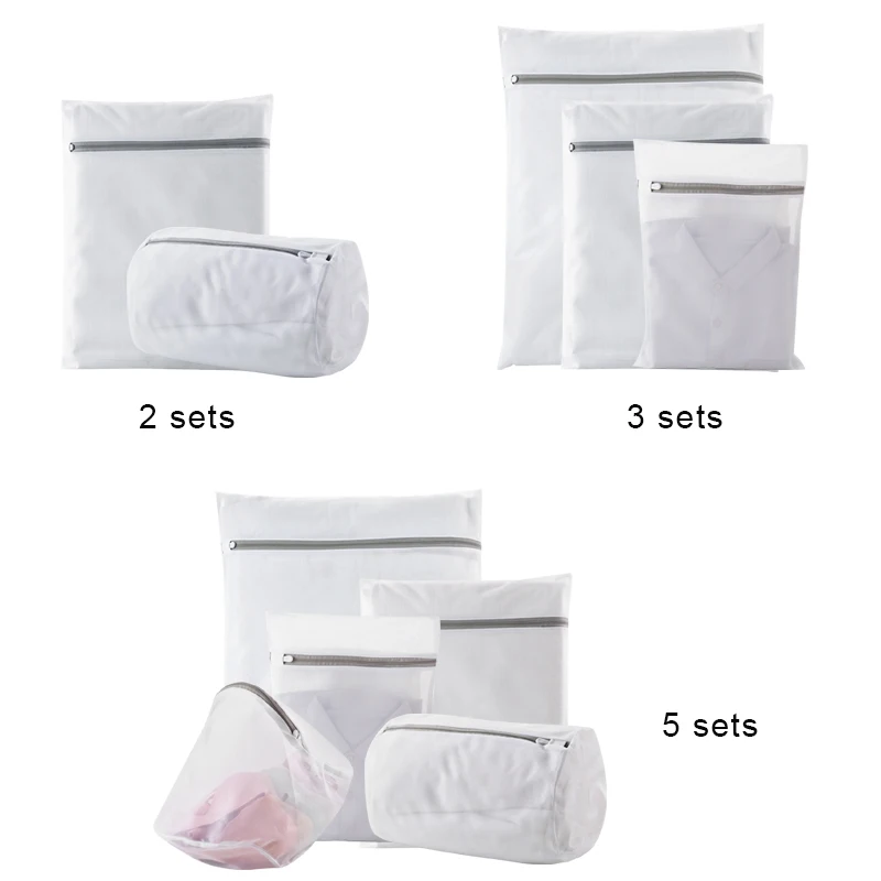 

2/3/5 Pc Mesh Laundry Bags Clothing Organizer For Washing Machines Mesh Set For Protection Bra Stocking And Underwear Basket