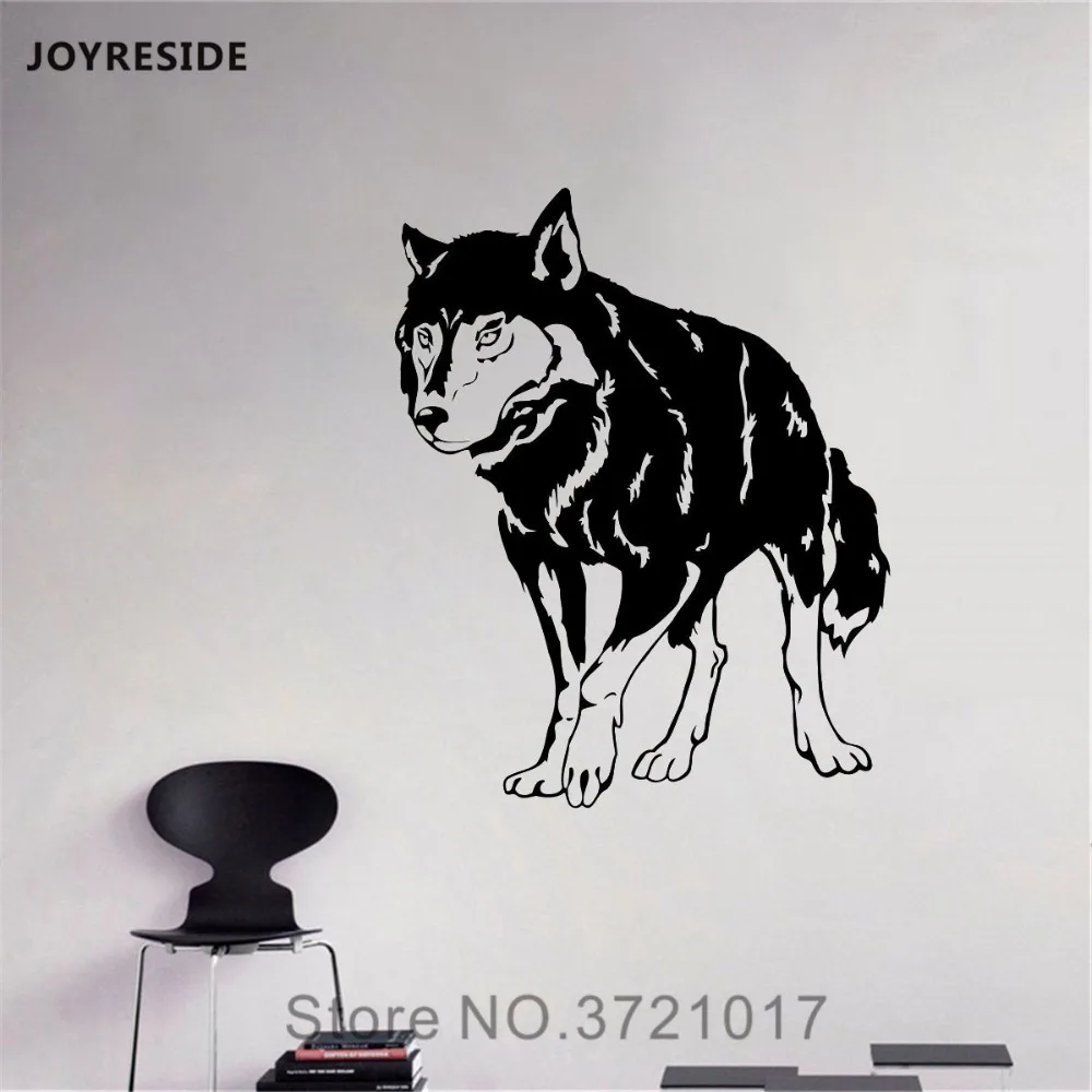JOYRESIDE Wolf Wall Forest Wild Animal Decals Vinyl Sticker Wildlife Nature Home Kids Room Bedroom Decorations Art Mural A1612 | Дом и сад