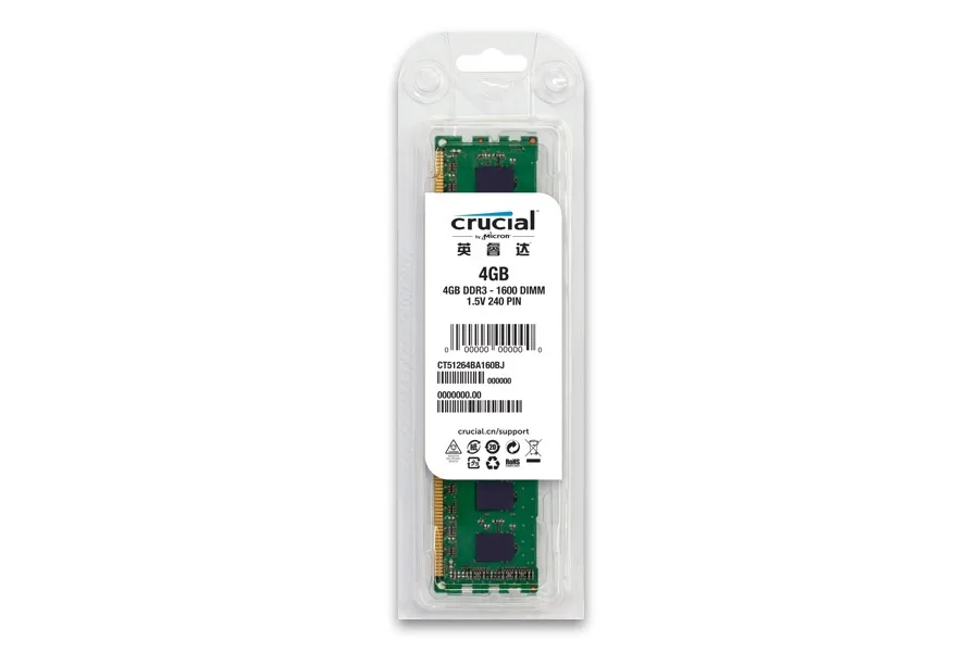 Crucial DDR3 RAM 1600MHz 4GB Desktop PC Computer Memory Module 240PIN DIMM Memoria Bar Compatible 1333 Applicable Intel AMD | Компьютеры и
