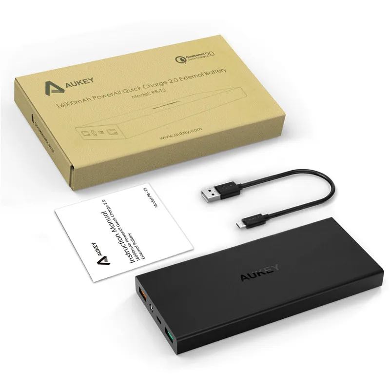 Aukey нового быстрая зарядка 2.0 15000 мАч портативный внешний аккумулятор 5 В / 9 12