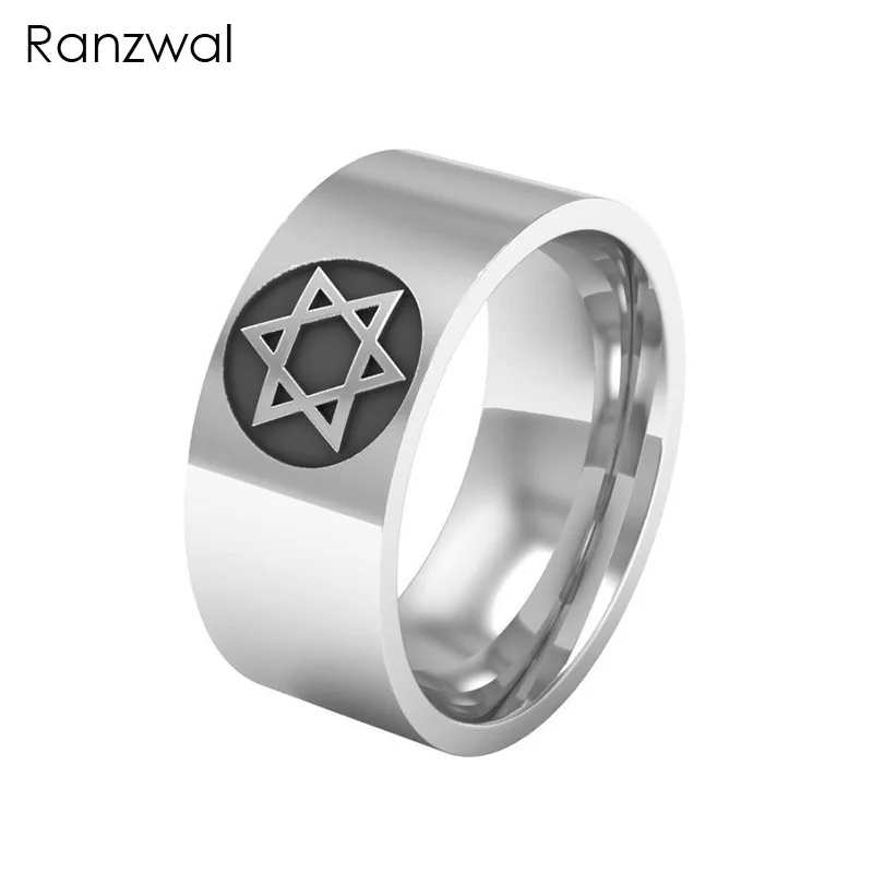 Ranzwal 8mm Stainless Steel Star of David Rings for Men Women Titanium Ring Jewelry US SIZE 7~13 | Украшения и аксессуары