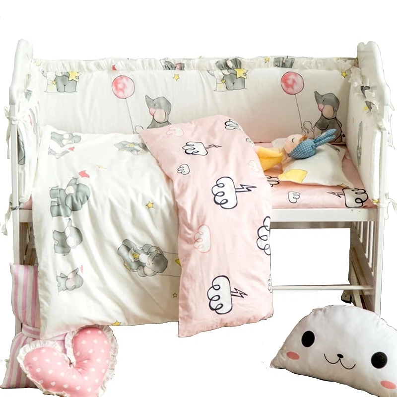 Комплект постельного белья для детской кроватки хлопок съемное стеганое одеяло