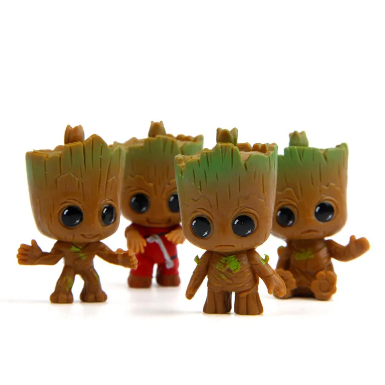 Marvel Movie Guardians Of The Galaxy 2 4 шт./компл. Brinquedos Mini Cute Baby Tree Man танцевальная модель