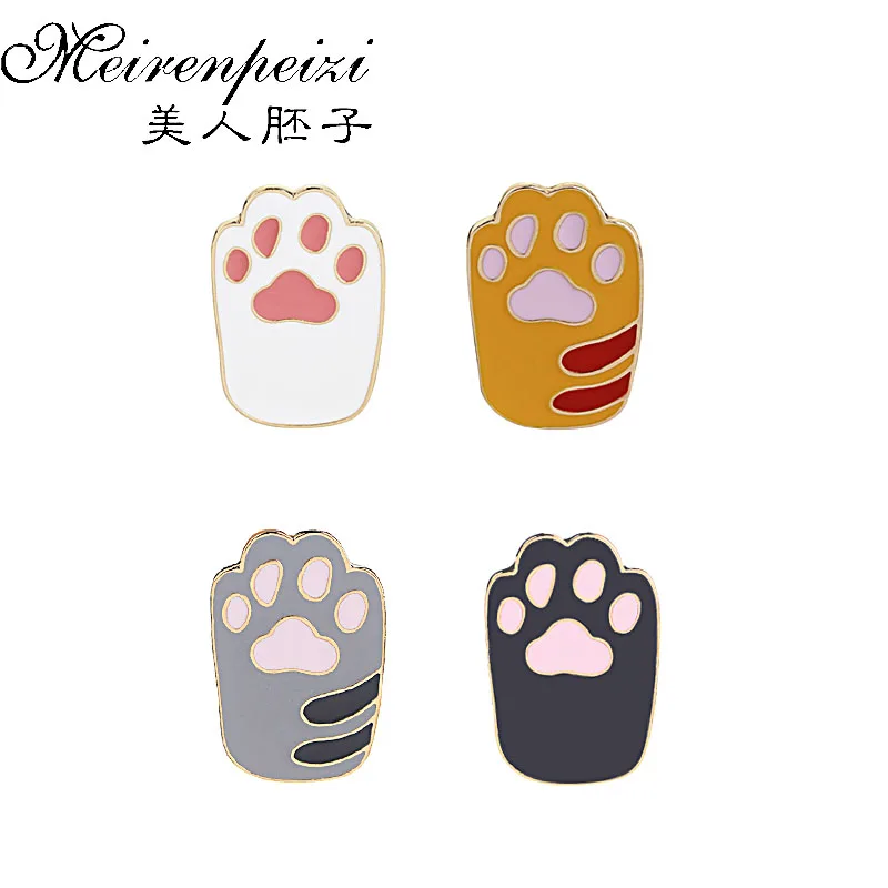 Брошь в виде кошки с эмалью 4 цвета|Броши| |