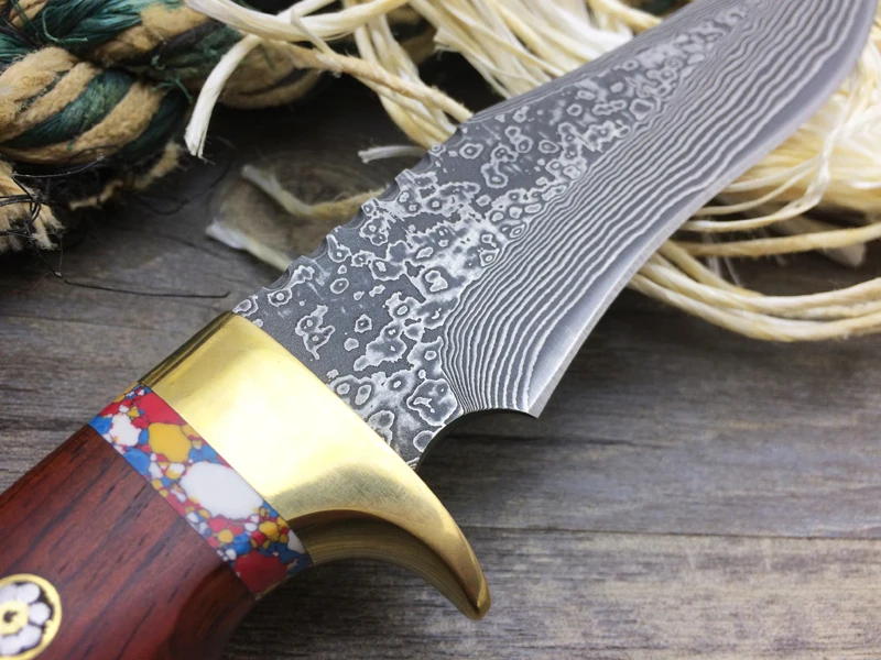 Дамасская сталь M2 тактический нож с фиксированным лезвием Коллекция охотничий