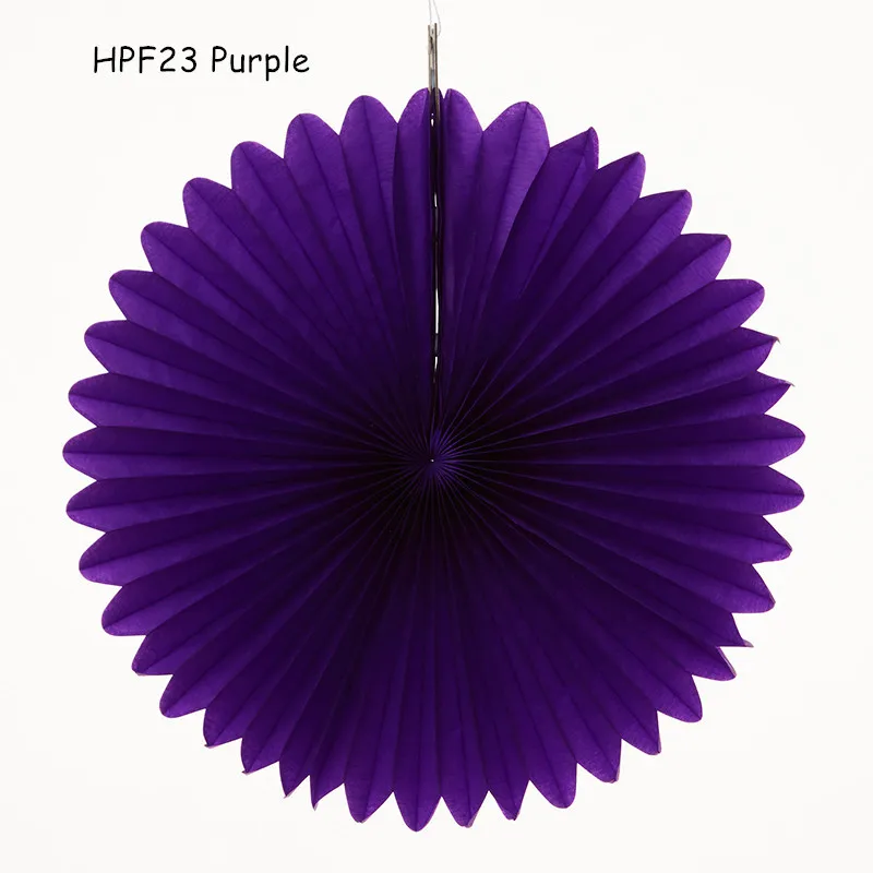 HPF23 Purple Смешанные размеры 6/8/10/12/14/16 дюймов веера из папиросной бумаги флюгеры висящие Свадебные Бумажные цветы День рождения Baby Shower Свадебные украшения - Цвет: HPF23 Purple