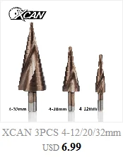 XCAN 4-32 мм HSS Nano с синим покрытием Ступенчатое сверло для сверления электроинструментов Металл Высокоскоростная сталь дерево Дырокол шаг конусное сверло