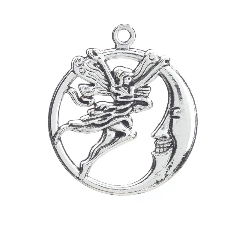 10pcs/lot 27*30mm Moon &amp Fairy Charm Jewelry Accessories DIY Necklace Bracelet Earrings Pendant | Украшения и аксессуары