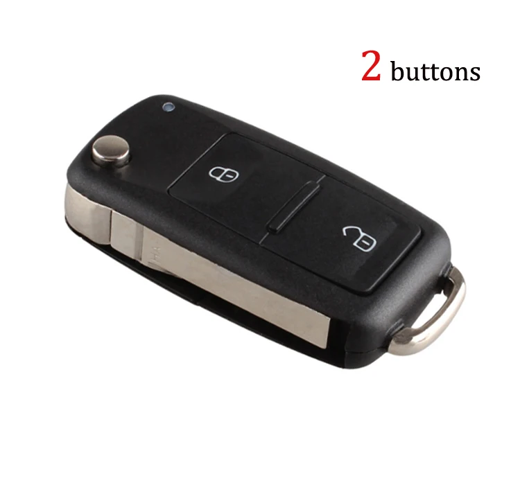 2 Buttons 2/3 кнопки дистанционного ключа чехол для VW Volkswagen skoda octavia Golf Mk6 Tiguan Polo Passat CC сиденье автомобиля откидной складной ключ оболочки - Количество кнопок: 2 Buttons