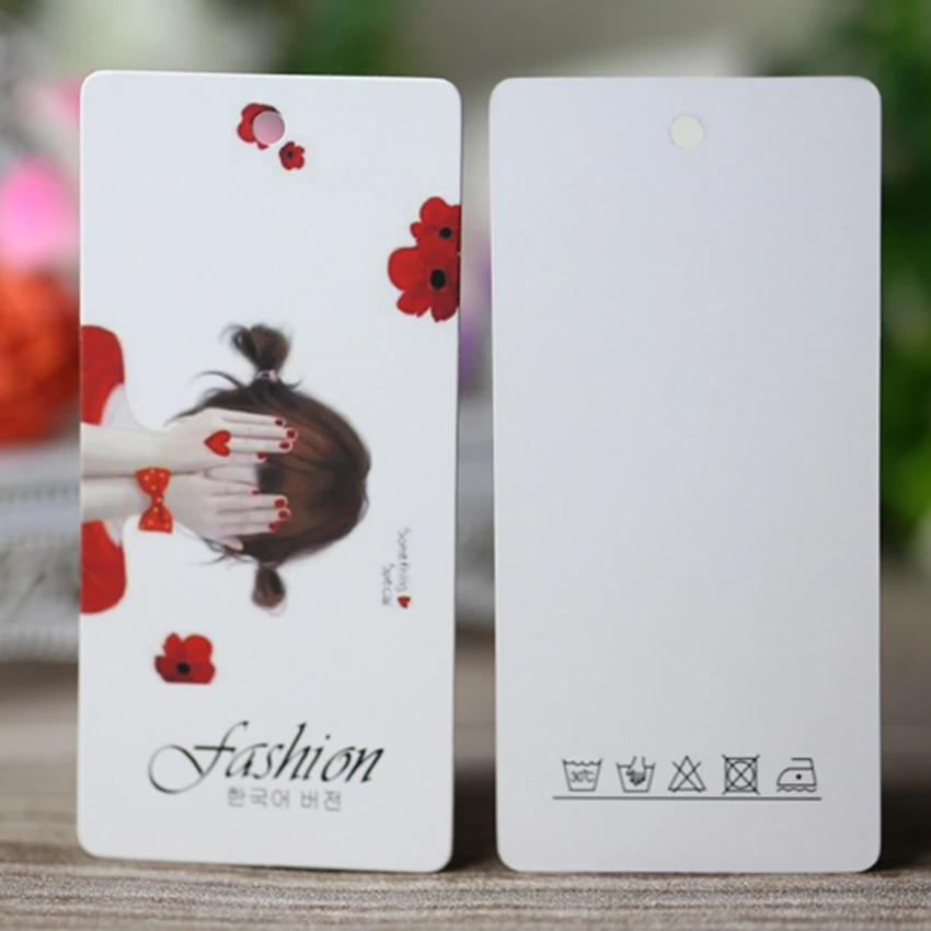 free shipping 500pcs/lot 400g clothing price tag personalized printing paper logo label tags swing hangtags | Дом и сад