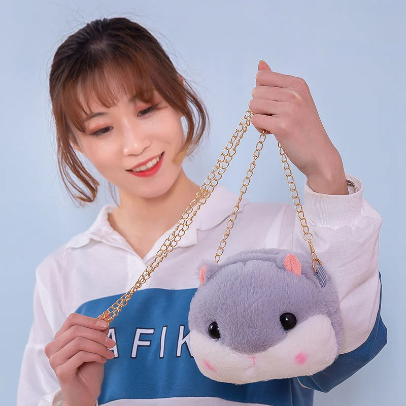 Милый плюшевый рюкзак в японском стиле Kawaii Mouse мягкая игрушка хомяк Детская сумка