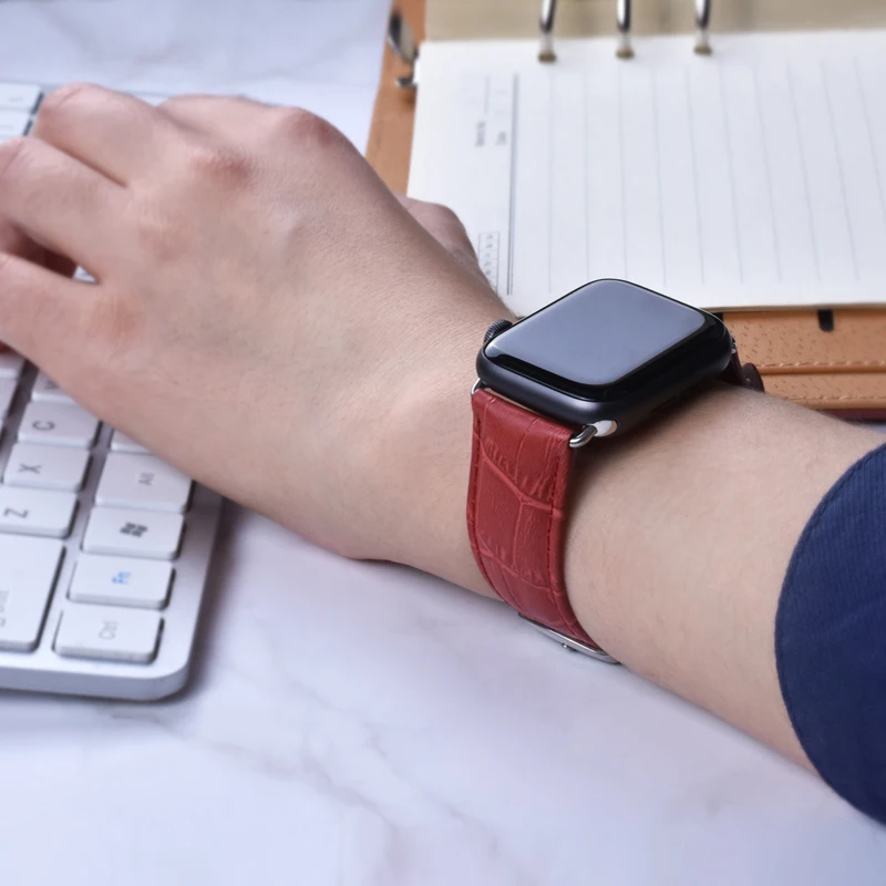 Ремешок Mling из натуральной кожи для Apple Watch Band 3 2 1 38 мм 42 мм сменный ремешок для iWatch 4 40 мм 44 мм браслет для наручных часов