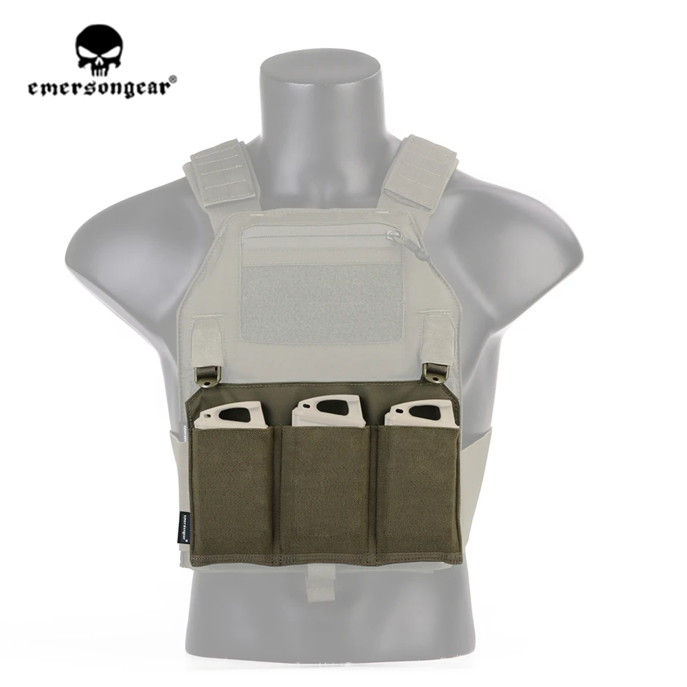 

Emersongear Triple M4 Magazine Pouch Panel For 419/420 Tactical Vest Mag Bag Hunting Outdoor Sports Hiking Shooting Nylon RG