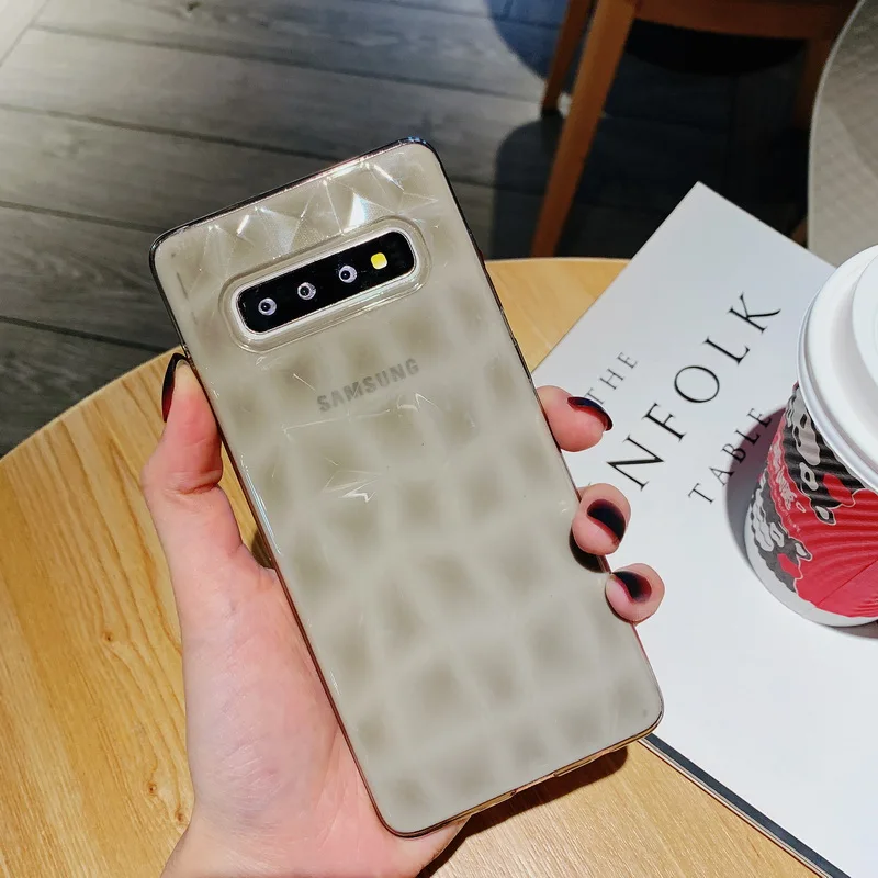 3D Алмазный кристально чистый мягкий силиконовый чехол для samsung Galaxy S10 Plus S10e S9 S8 Note 9 8 Coque