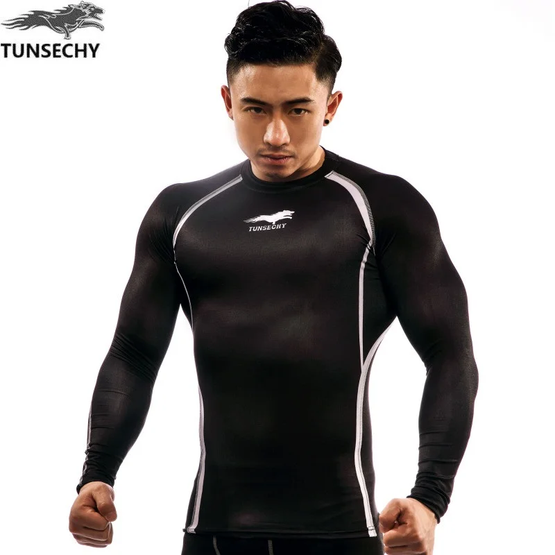 Мужская компрессионная рубашка с длинным рукавом и 3D принтом|base layer|men compression3d print |