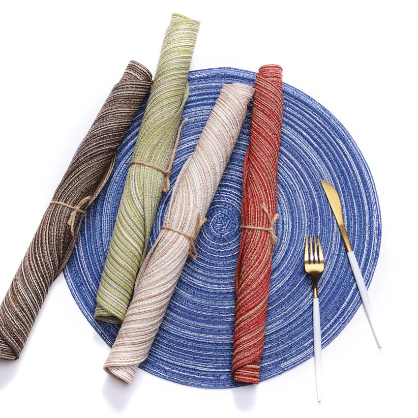 2 шт. круглый дизайн стол хлопок изоляционная прокладка Твердые салфетки