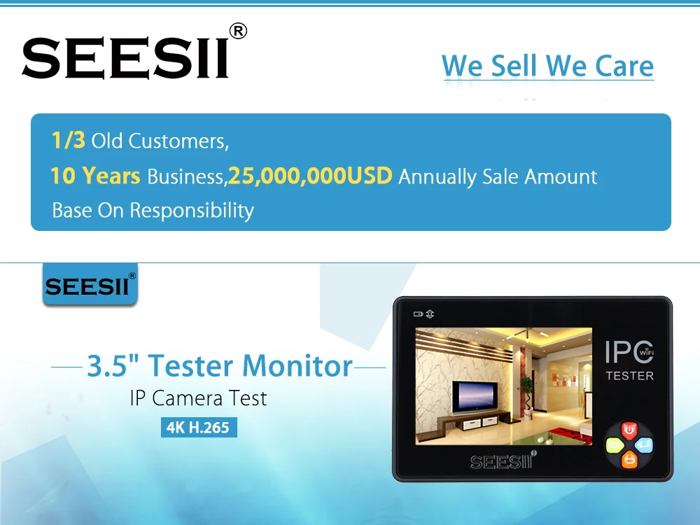 SEESII 3,5 дюймов 4K CCTV IP камера тест er монитор аналоговый CVBS тест ONVIF PTZ контроль сенсорный экран видео монитор