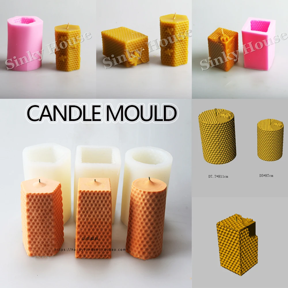 Honeycomb candle silicone mold several geometry candle mold DIY DIY handmade candle mold