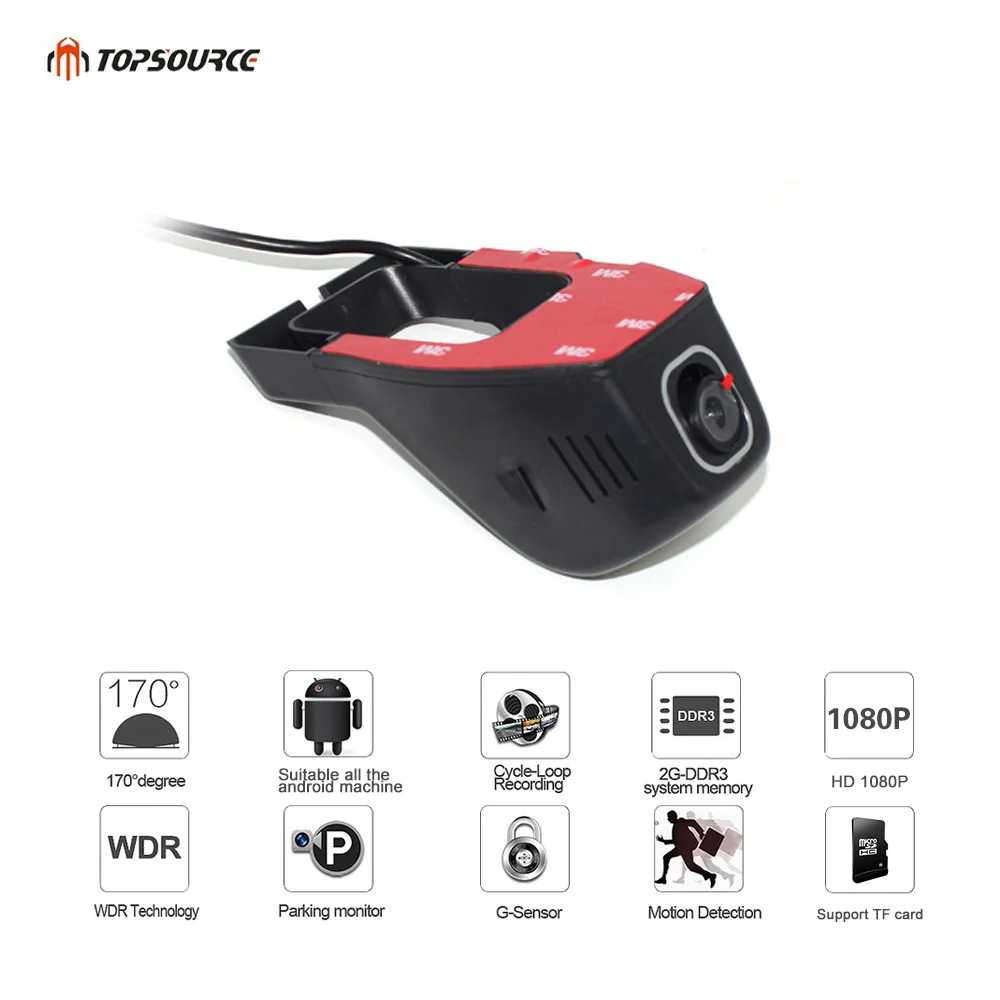 Автомобильный видеорегистратор TOPSOURCE с USB 720 P для Android 6 0 7 1 4 DVD GPS проигрыватель