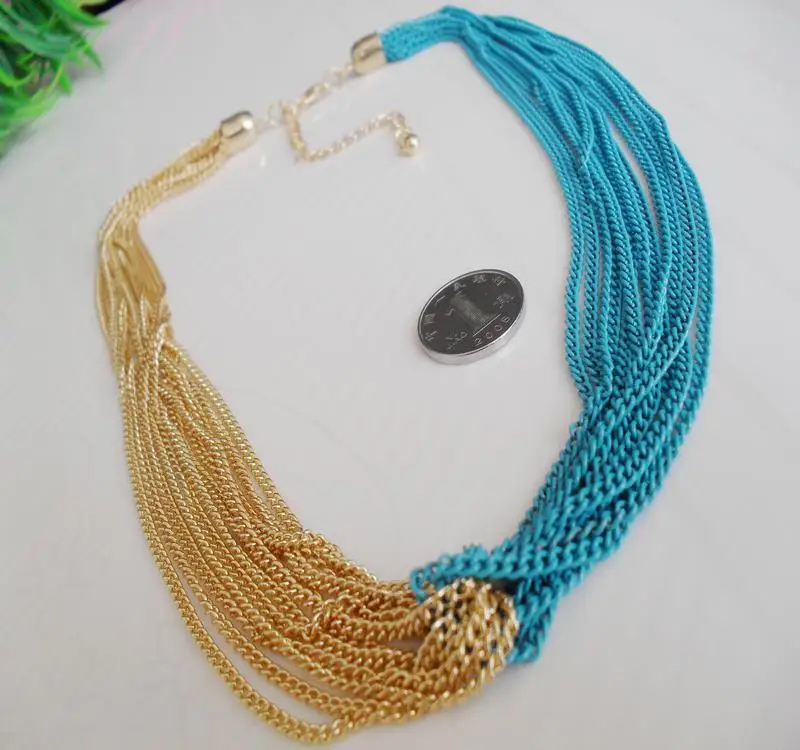 fashion several layes neon rose red blue green yellow chain Necklace | Украшения и аксессуары