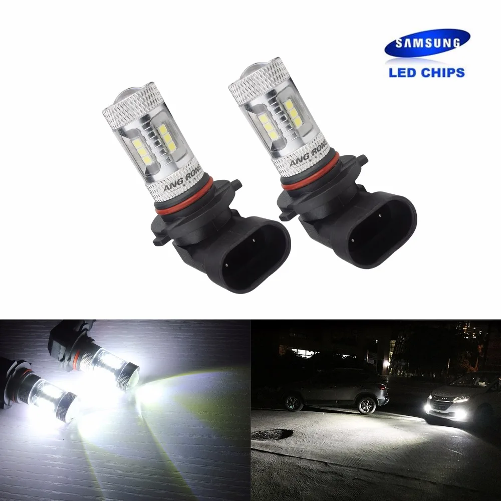 ANGRONG 2x samsung 15 SMD 2835 Светодиодный 9006 HB4 лампа высокой мощности 15 Вт светодиодный противотуманный фонарь фары дневного света белый(CA263x2