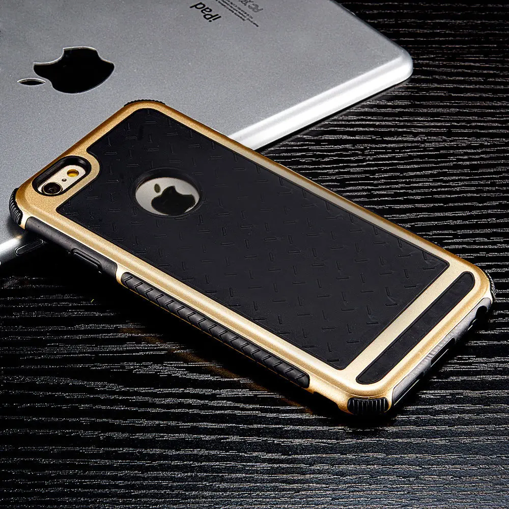 Золотой Роскошный PC + TPU силиконовый чехол для iPhone 6 S 4 7/6 Plus 5 дюймов жесткий Hybird