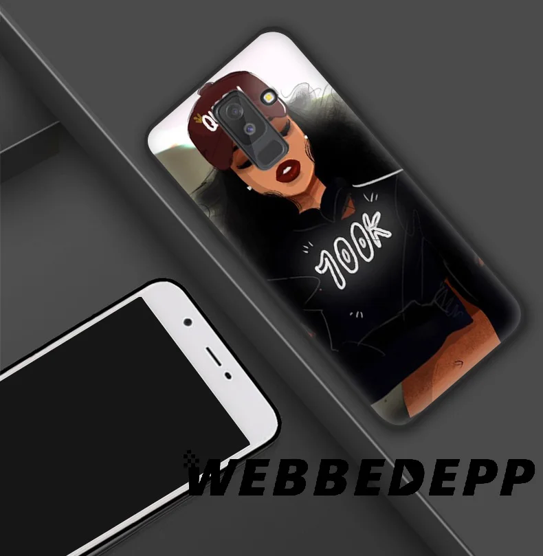 WEBBEDEPP афро Девушки Красочный Милый Мягкий силиконовый чехол для Samsung Galaxy A9 A8 A7 A6 Plus