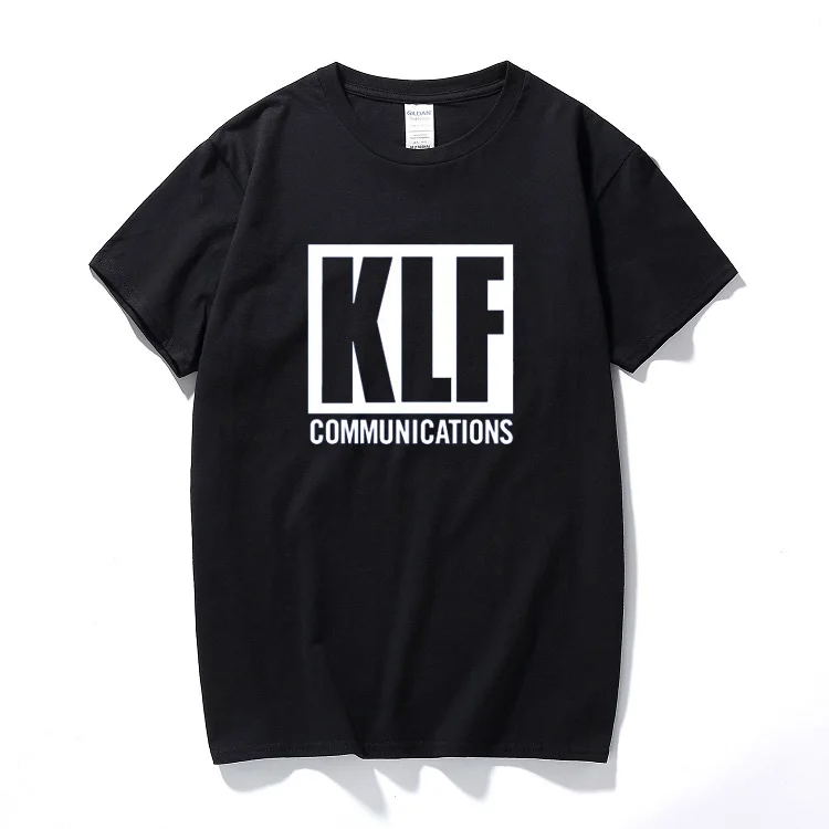 Мужская футболка с буквенным принтом KLF новинка 2018 хлопковая Футболка круглым