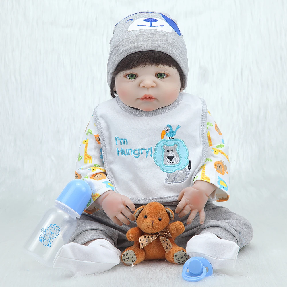 Кукла Reborn Forrsdor 55 см милый короткий черный силиконовый Реалистичный