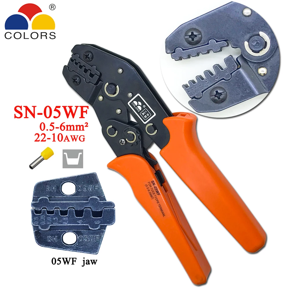 

SN-05WF SM plug terminal spring clamp terminals Crimping Tool Crimping pliers For D-SUB Terminals 0.5-6mm