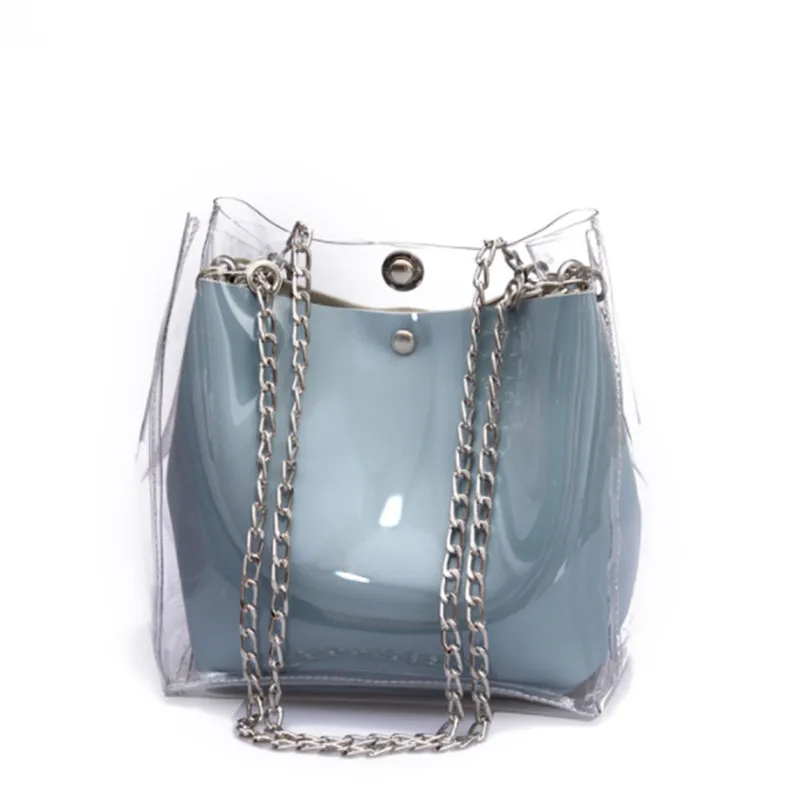 Женские маленькие Лоскутные сумки на плечо пластиковые прозрачные милые летние
