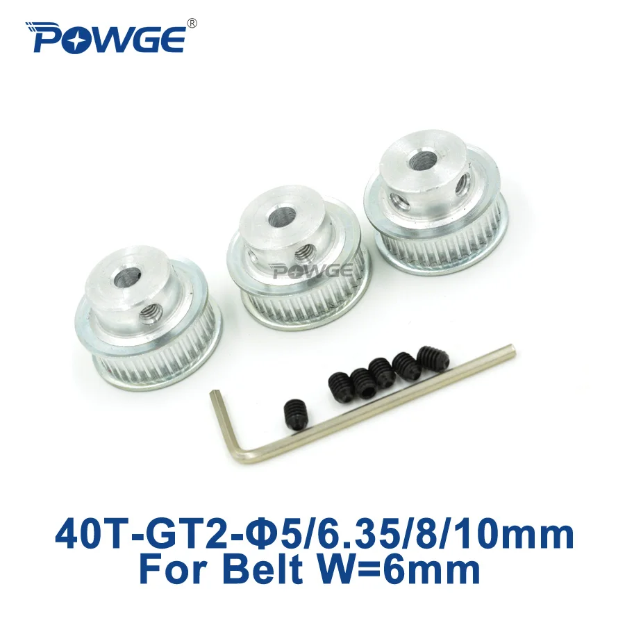 Шкив ГРМ POWGE 3 шт. 2 м Гт 40 зубьев отверстие 5 мм 6 35 8 10 для ширины GT2 открытый ремень