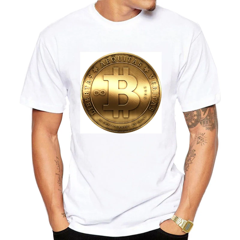 2018 Новый Bitcoin футболка Homme De Marque короткий рукав Летняя мода Забавные футболки