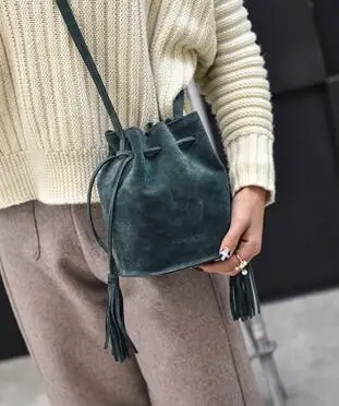 Женская наплечная сумка с кисточками осень зима|women shoulder bag|shoulder bagsbag women |