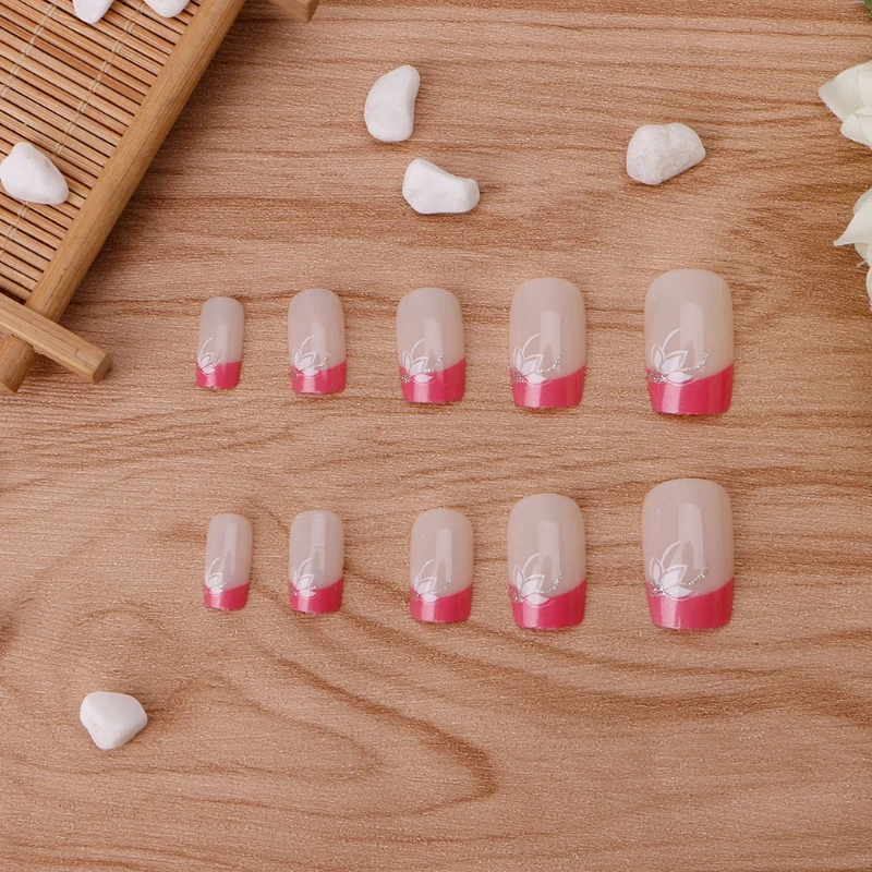 24 шт. набор кончиков для ногтей накладные французские Полные короткие ногти