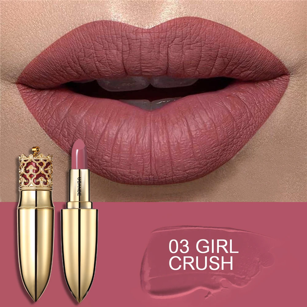 03 Girl Crush UCANBE, косметическая бархатная матовая губная помада с короной, макияж, золотой, телесный, стойкий карандаш для губ - Цвет: 03 Girl Crush