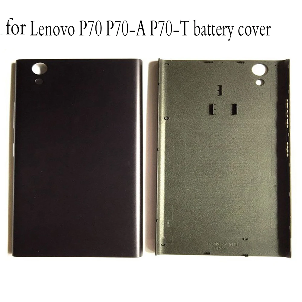 Чехол на заднюю крышку батарейного отсека для lenovo P70 P70-A P70-T с кнопками громкости+ логотип - Цвет: black
