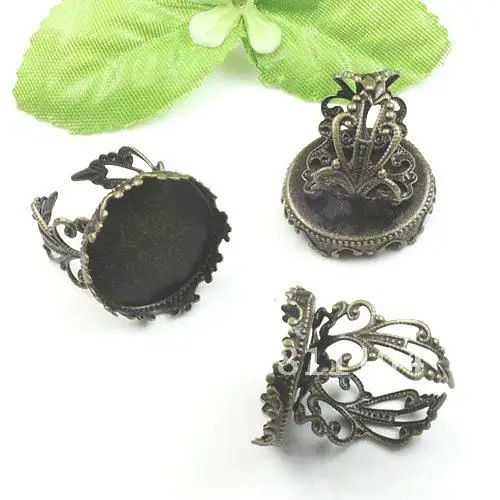 20 мм круглые винтажные античные бронзовые медные Пустые колпачки для короны