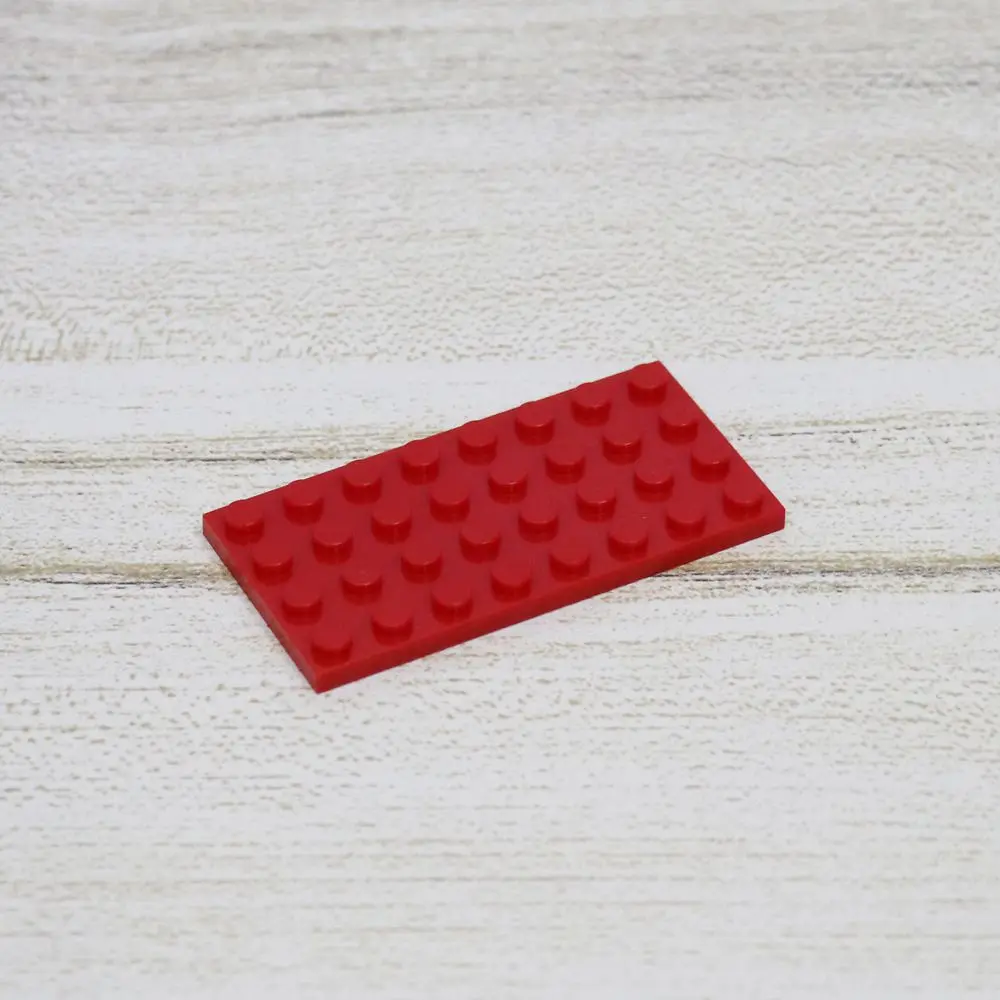 Red 10 шт. пластина 4x8 DIY обучающий строительный Блоки Кирпичи совместимый с лего плиты 3035 опорная плита собирает мелкие частицы - Цвет: Red