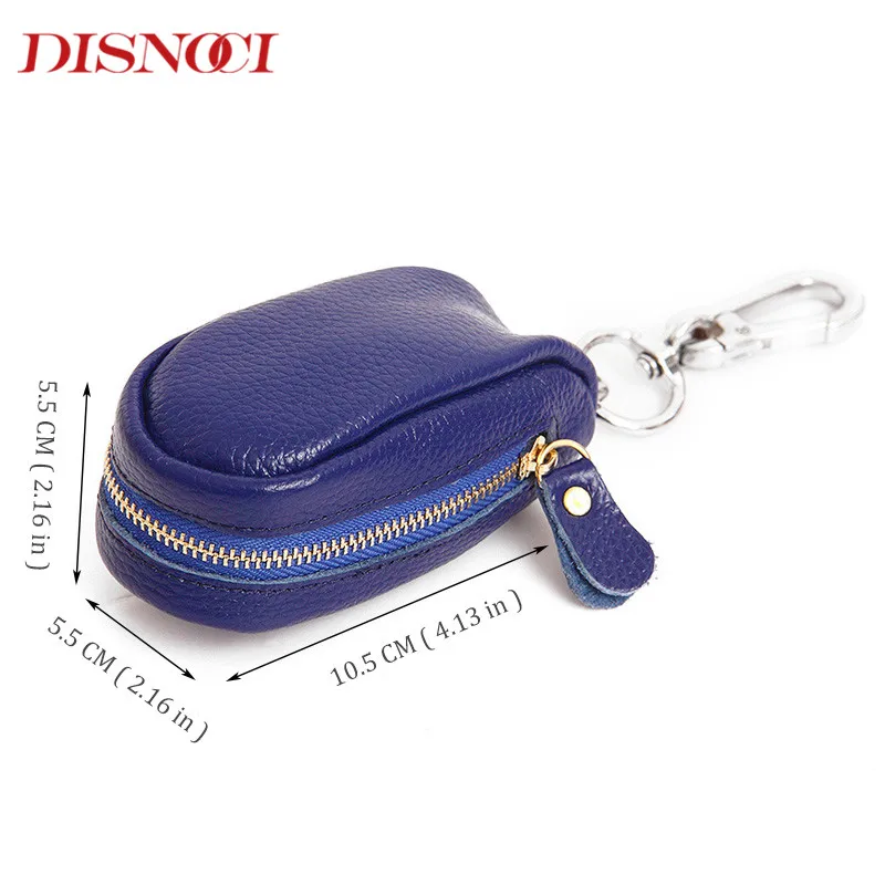 

DISNOCI Women Cowhide Leather Key Purse Bag Car Key Wallets New Fashion Zippper Key Housekeeper Holders For Women Gift