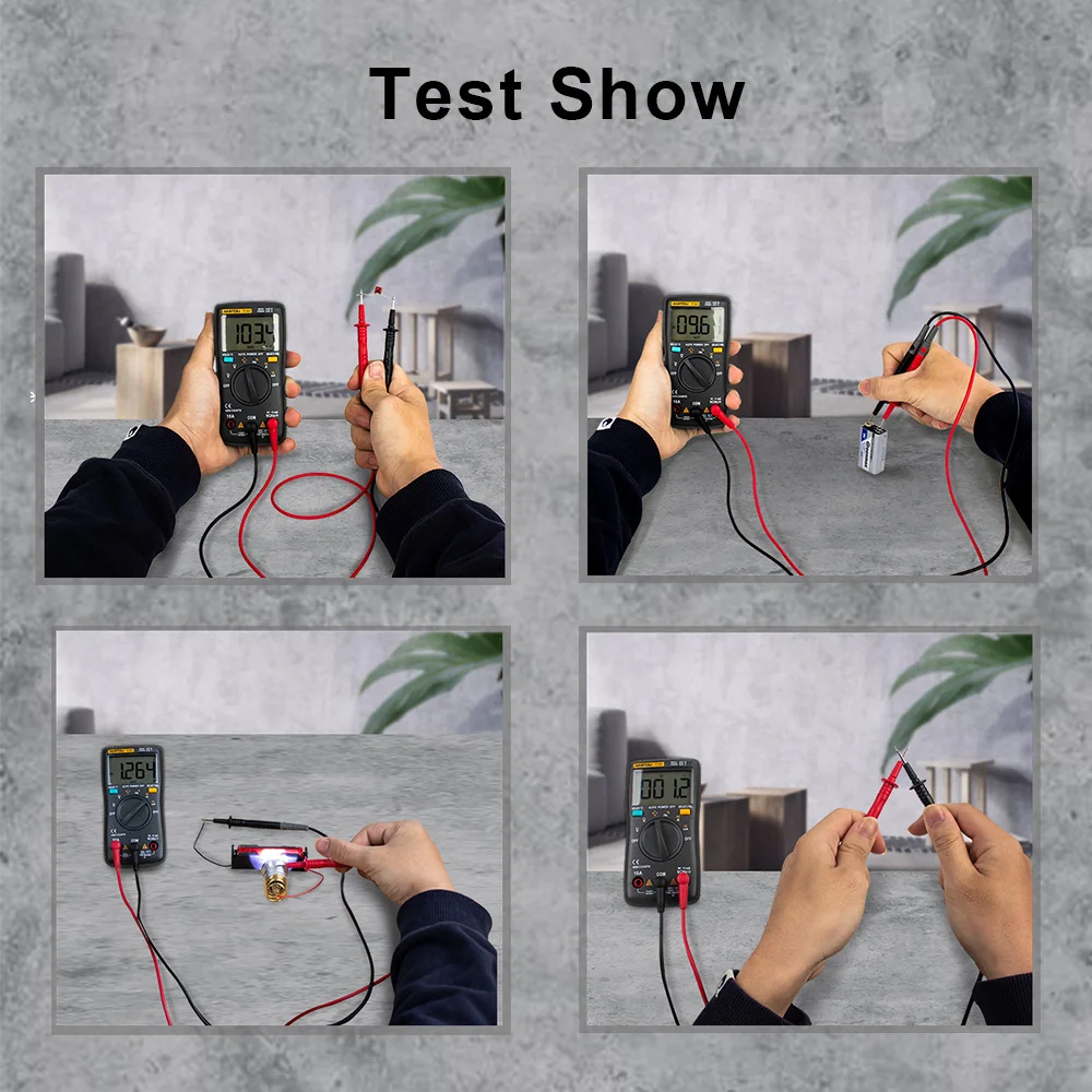 AMITOU T101 Portable Digital Multimeter 4000 Counts LCD Display Auto Range AC/DC Voltage Ammeter With Storage Bag | Инструменты
