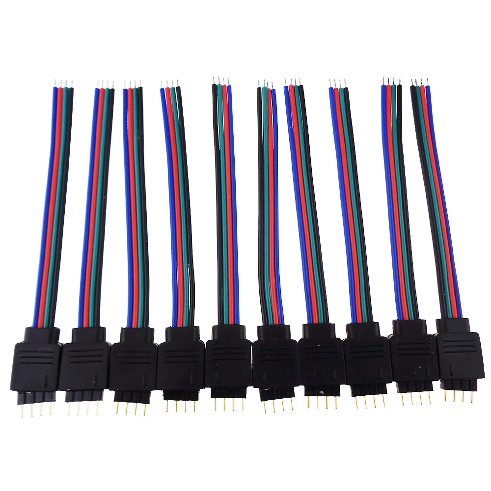 RGB 4 контактный Штекерный соединительный кабель провод для 5050 2835 3528 3014