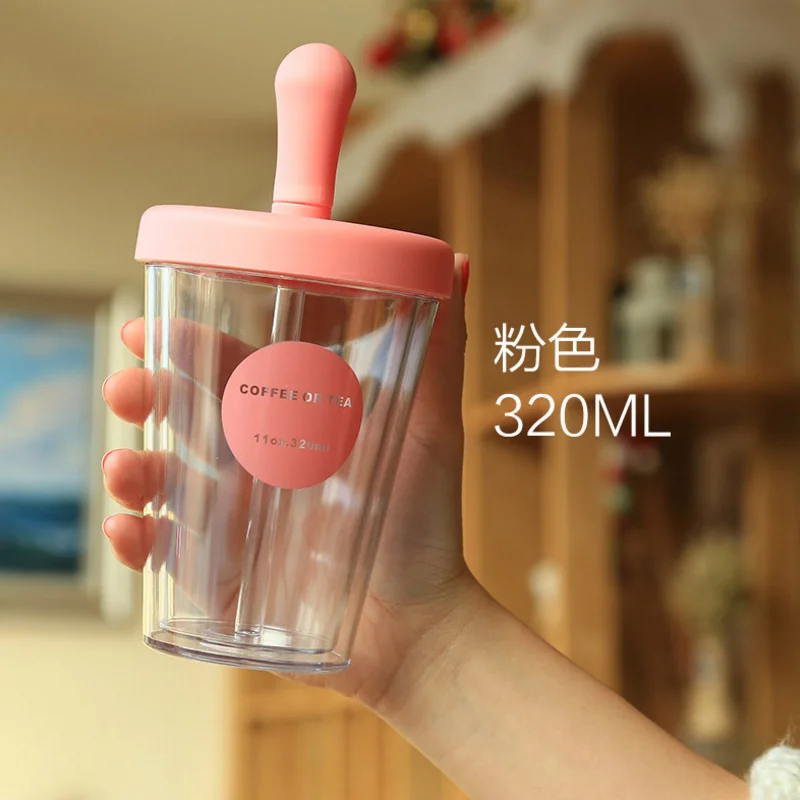 Двойные стенки пластиковые чашки и кружки Bpa бесплатно бутылка для воды с