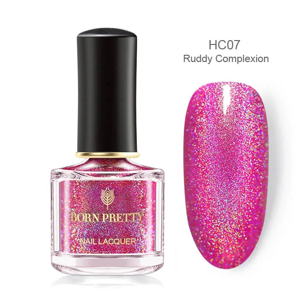 Color24 BORN PRETTY 6ml Iridescent Shiny Holographic Nail Polish Wonderworld Glitter Series Sequins Nail Art Lacquer Manicure Tools - Цвет: Color24